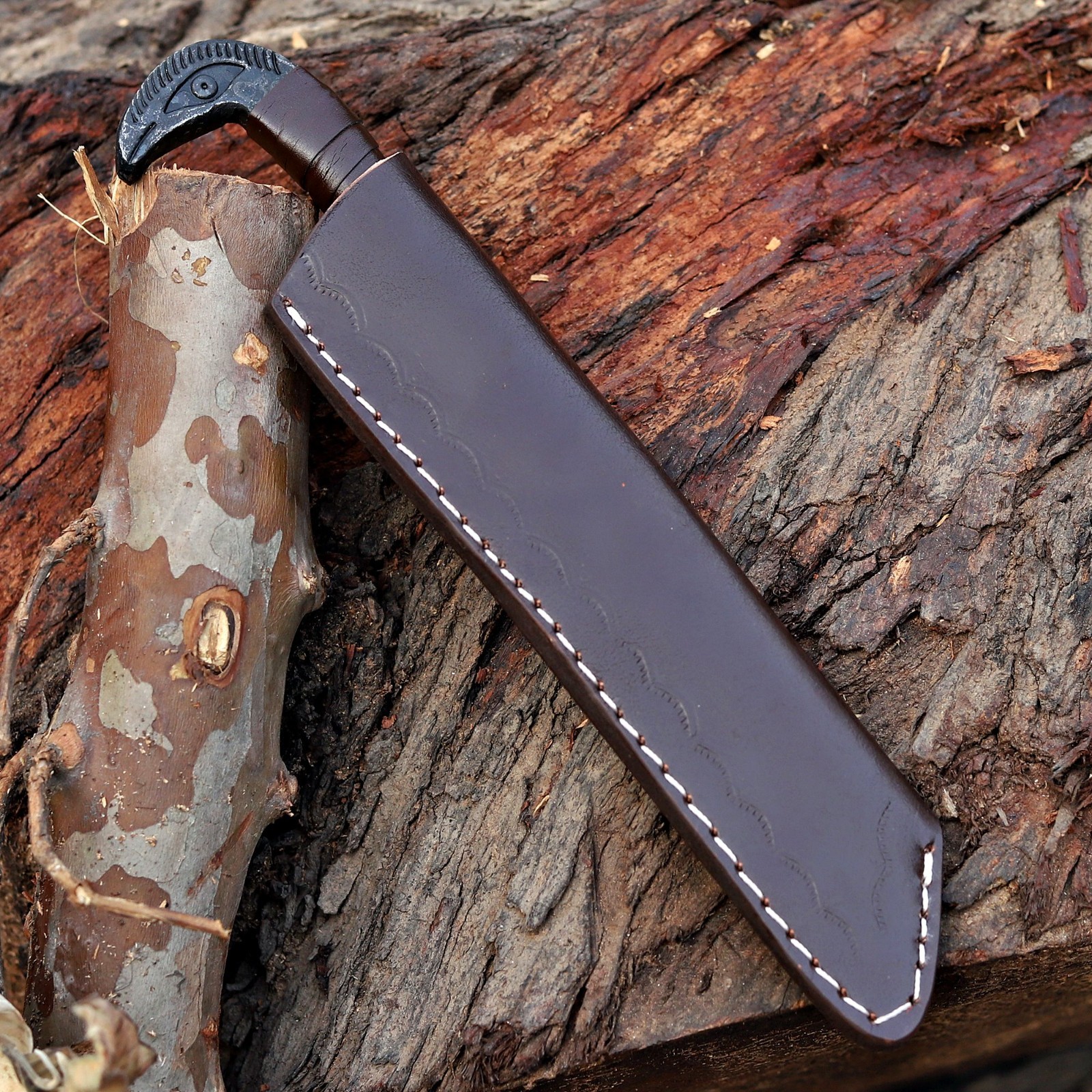 Odin’s Raven Viking Knife – Hand Forged Blade, Raven Head Hilt, Medieval Seax