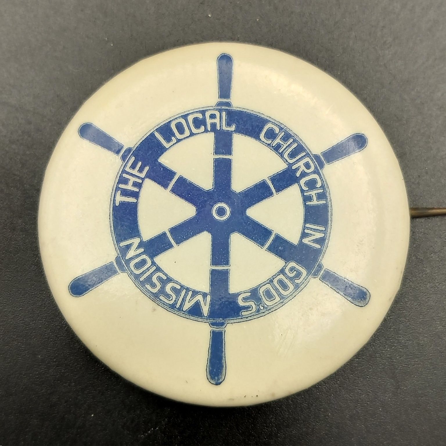 The Local Church God’s Mission Pinback Button Ship Wheel Approx 1.25″ Round
