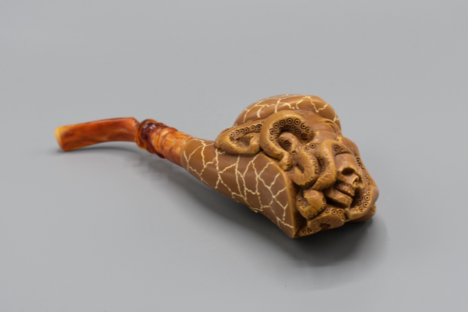 L SIZE DAVY JONES Pipe Block Meerschaum-NEW Handmade From Turkey W CASE#1760