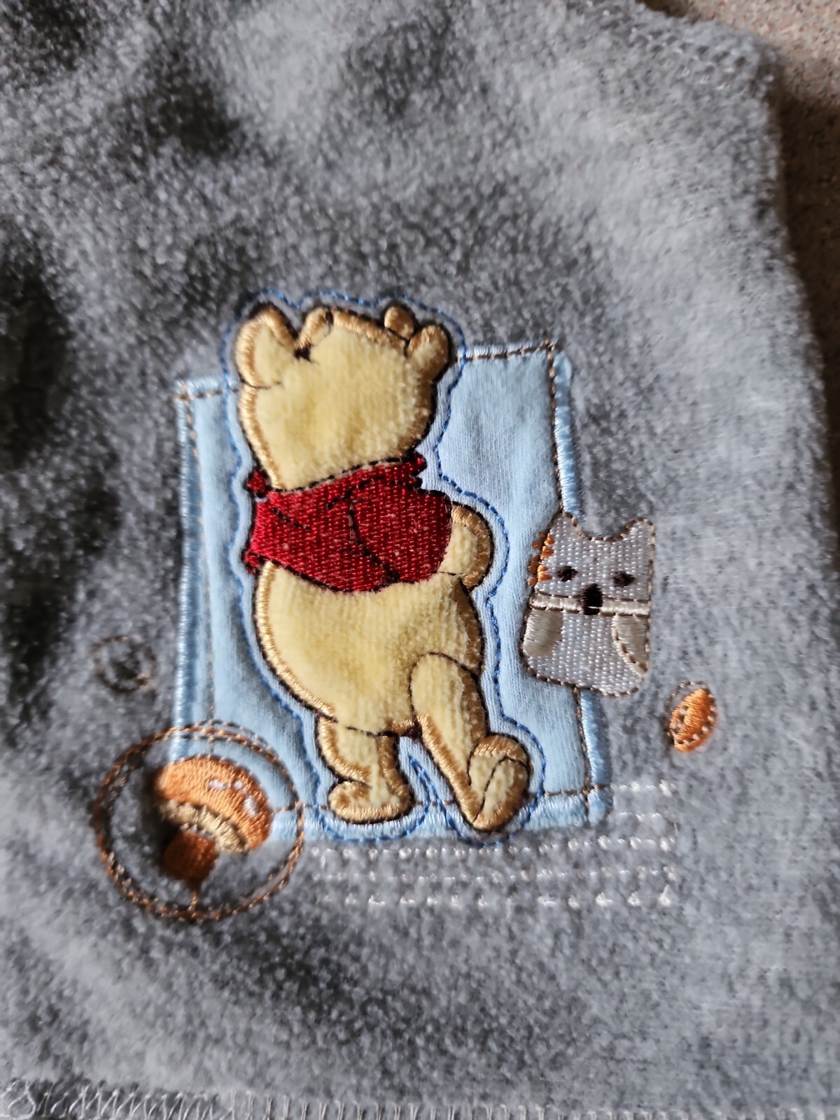 Disney Baby Grey Zip Up Sleeveless Hoodie Winnie The Pooh Sz 0-3M 100% Polyester