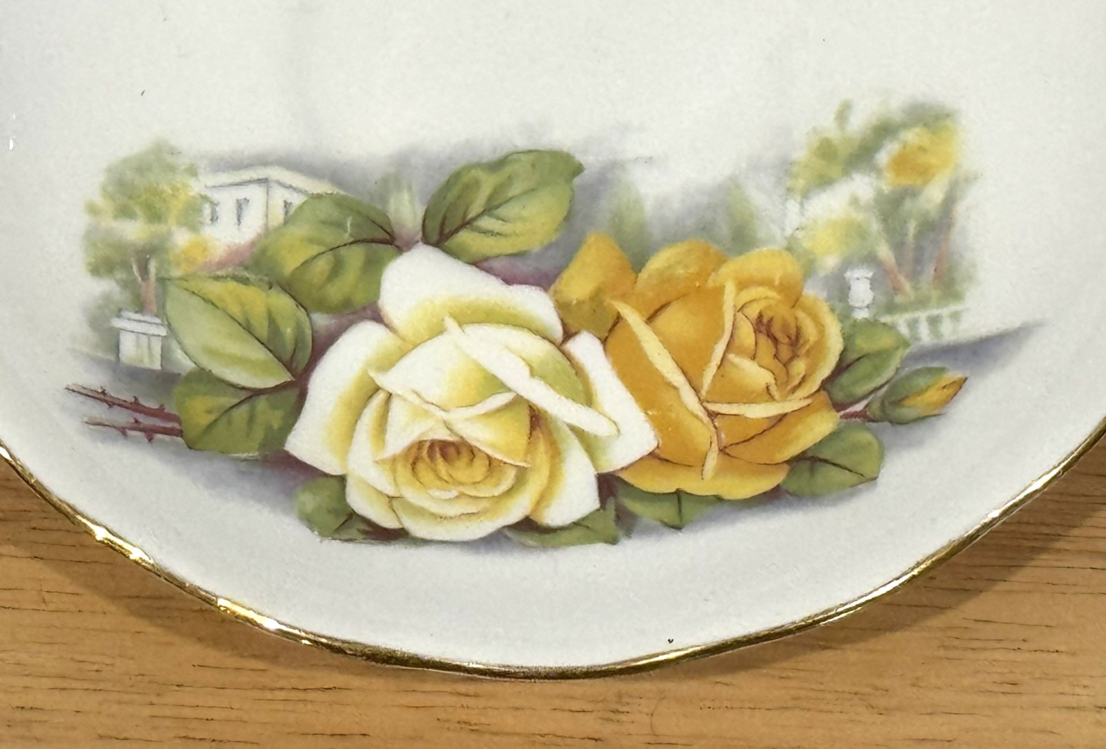 Vintage Gainsborough Bone China H968 Made In England 5.5″ Floral Rose Tea Saucer