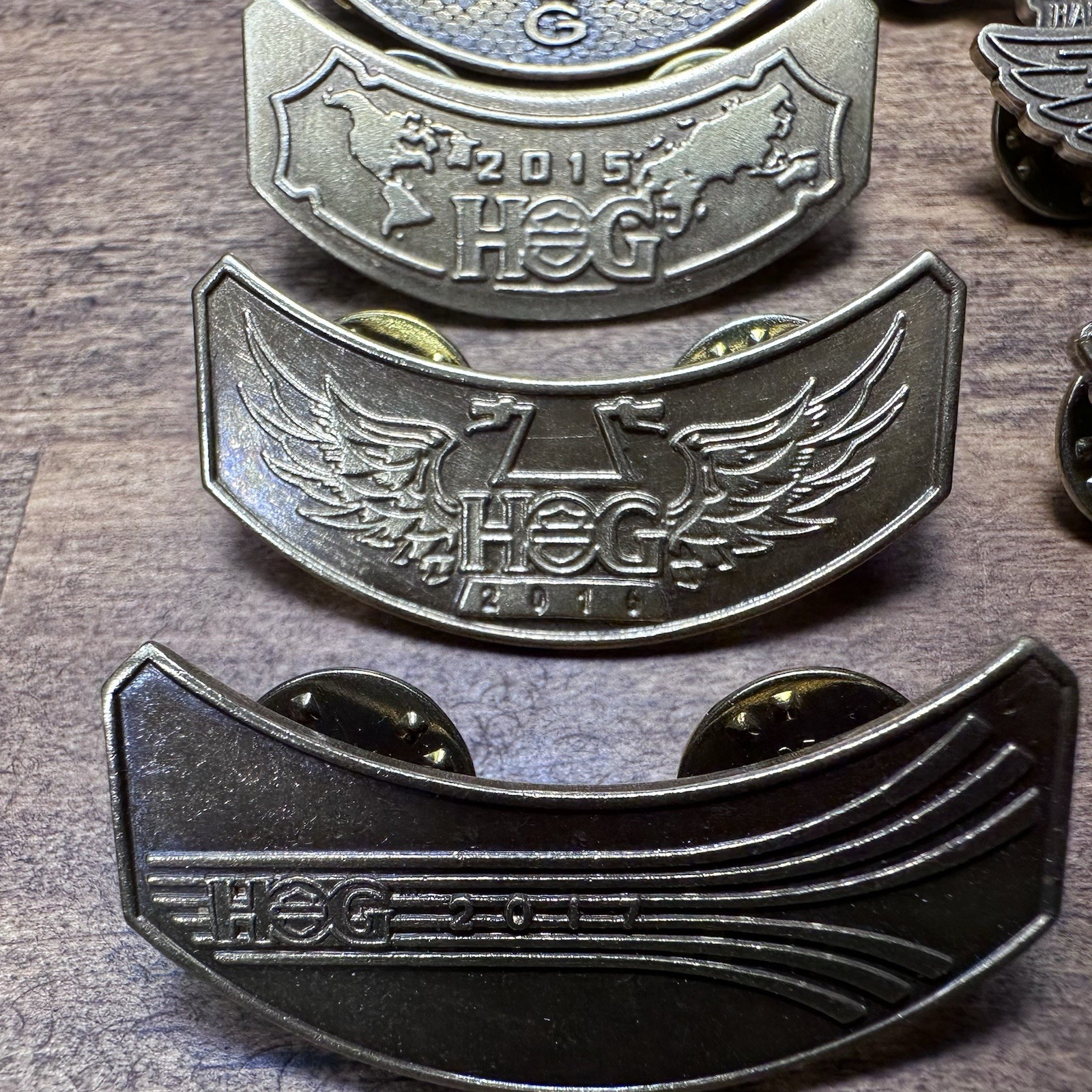 Lot of 14 Harley Davidson HOG & Ladies of Harley Pins Rockers 2009-2017
