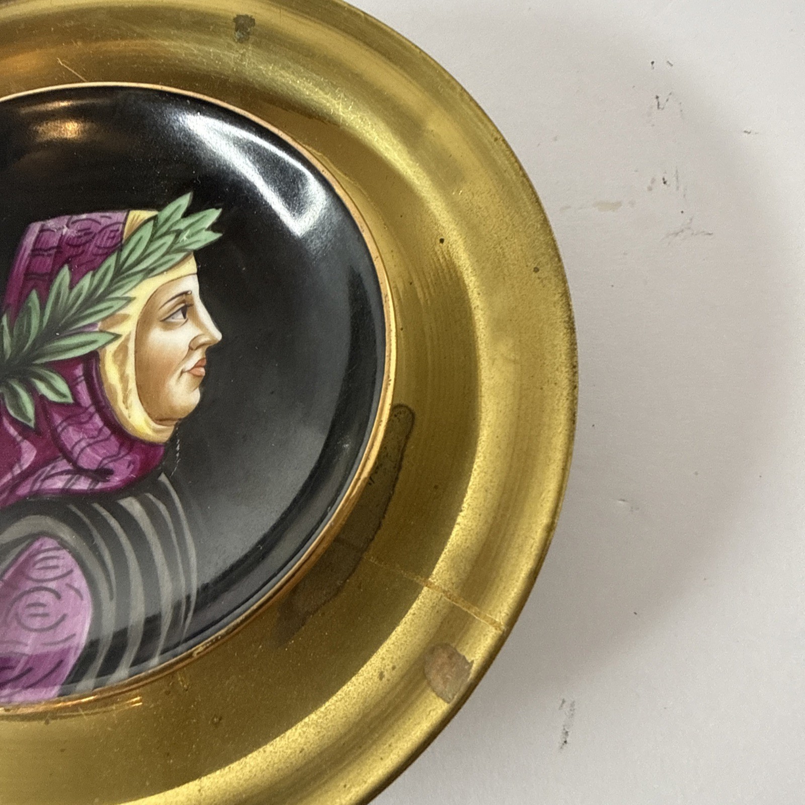 Francesco Petrarca Hand Painted Italian 6” Portrait Plate