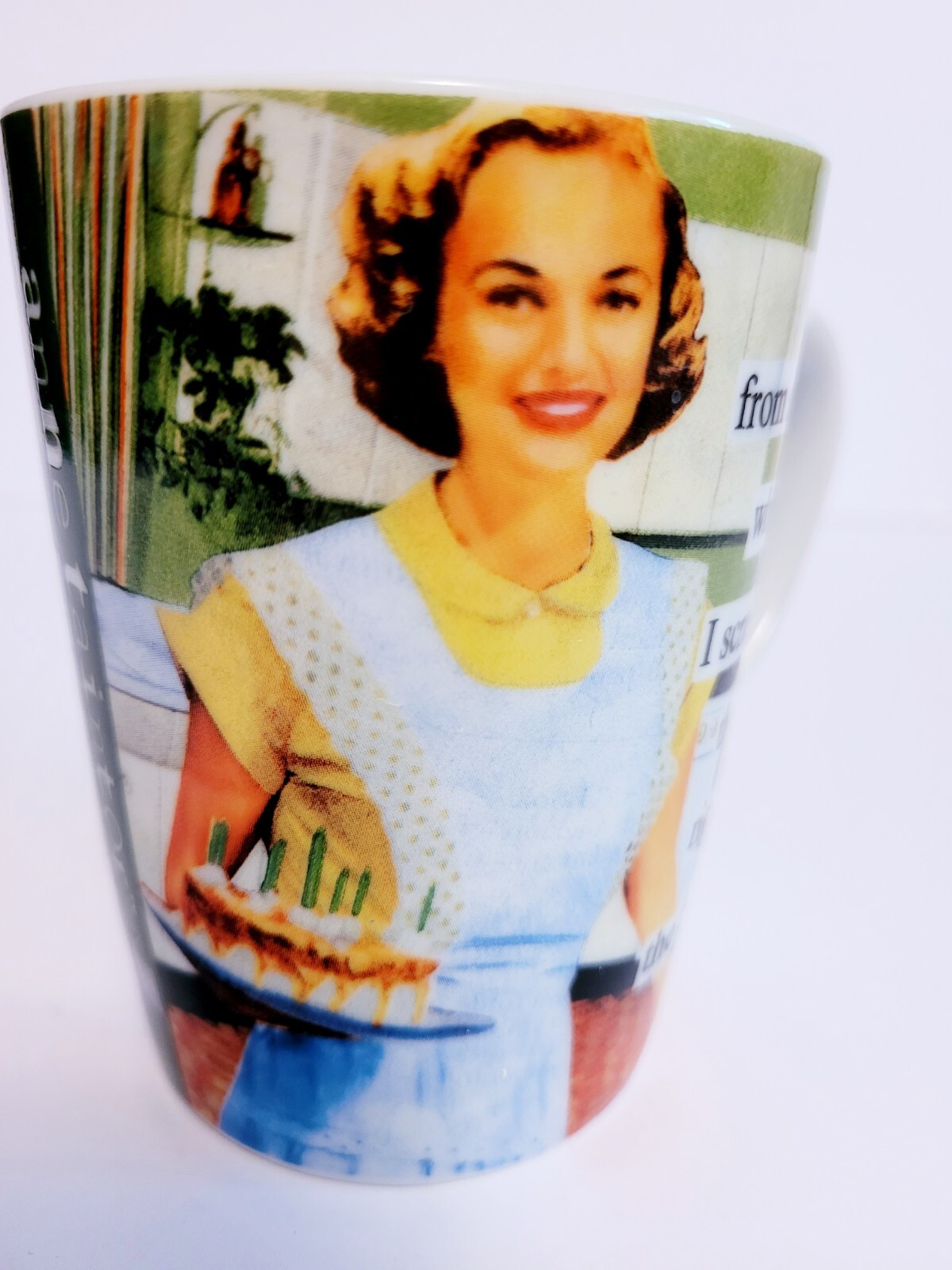 Anne Taintor Retro Coffee Mug Humor ppd „From Scratch? Why Yes“ Porcelain 10 oz.