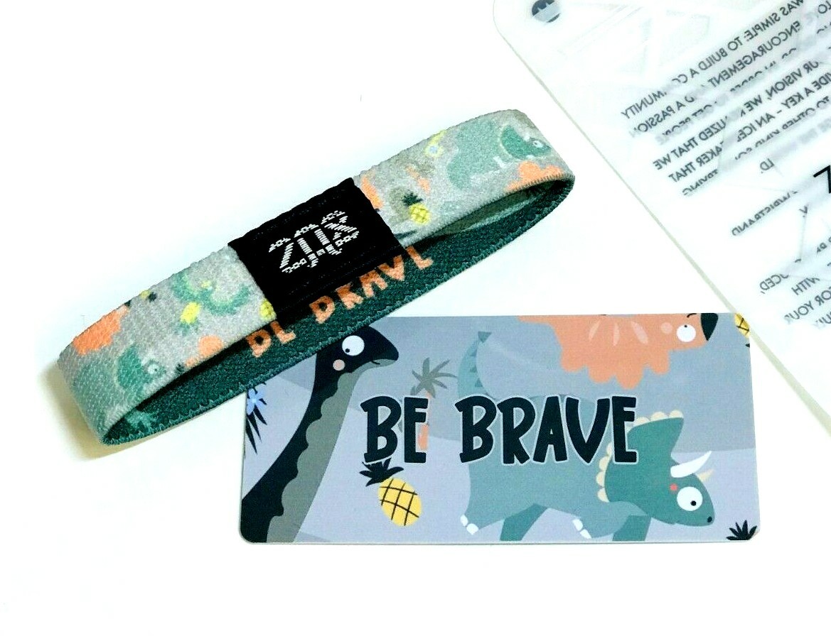 ZOX **BE BRAVE** Silver Single Large NIP Wristband w/Card