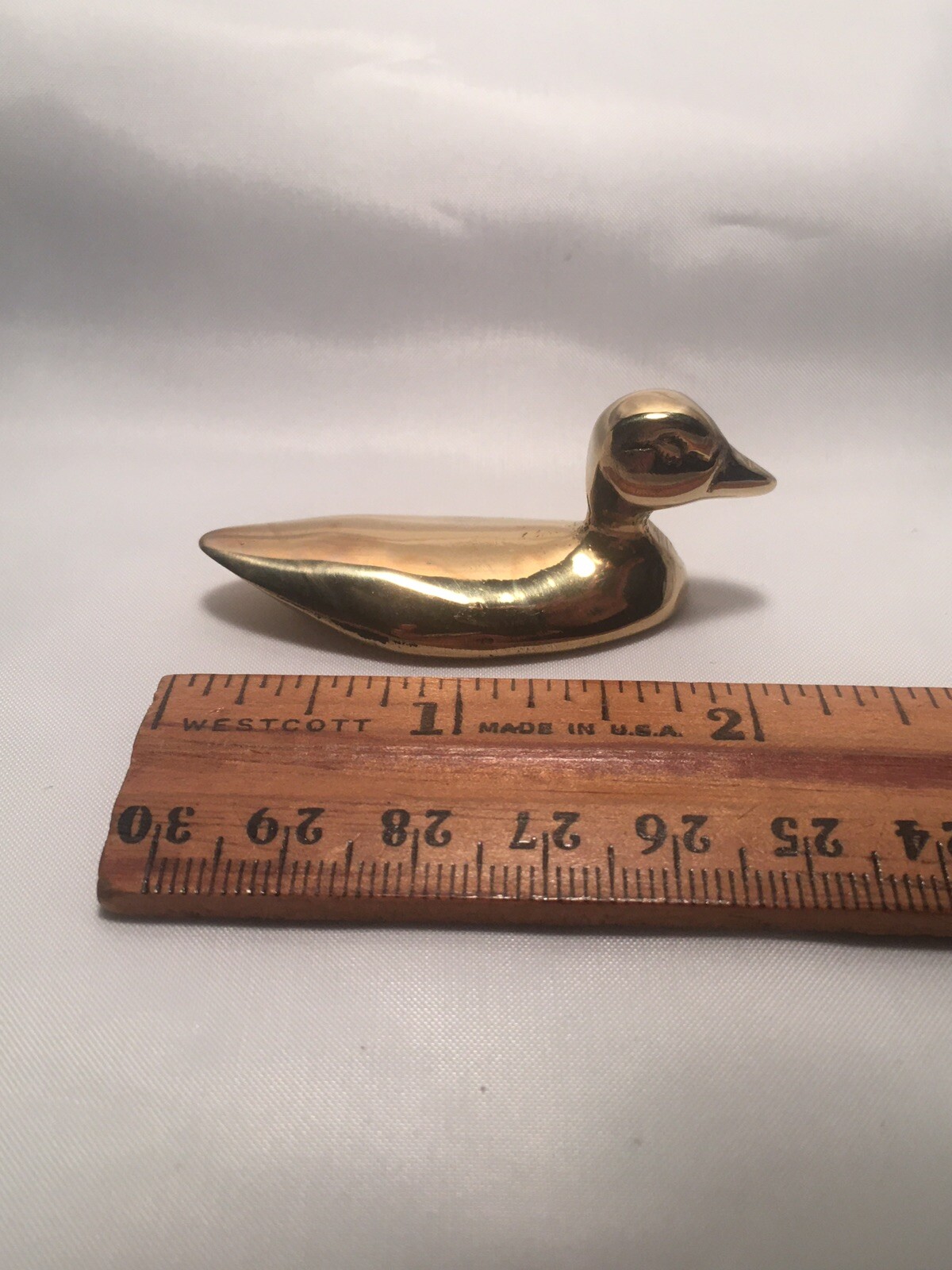 Vintage Gold Solid Brass Mini Duck Mallard Figurine Statue Art Decor 2″ Set of 3