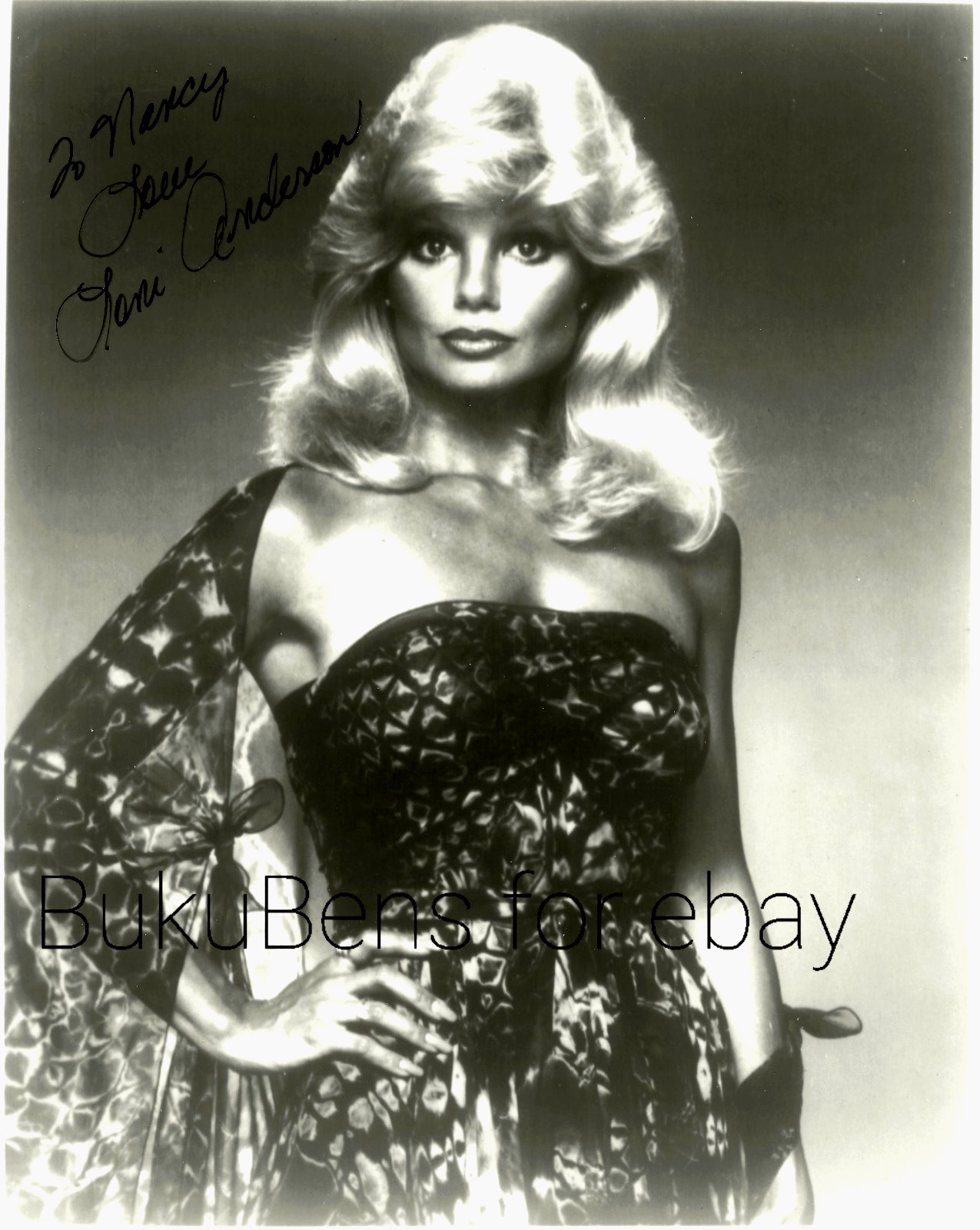 1980’s B/W Signed Photo Loni Anderson 8×10 WKRP in Cincinnati Burt Reynolds Ex