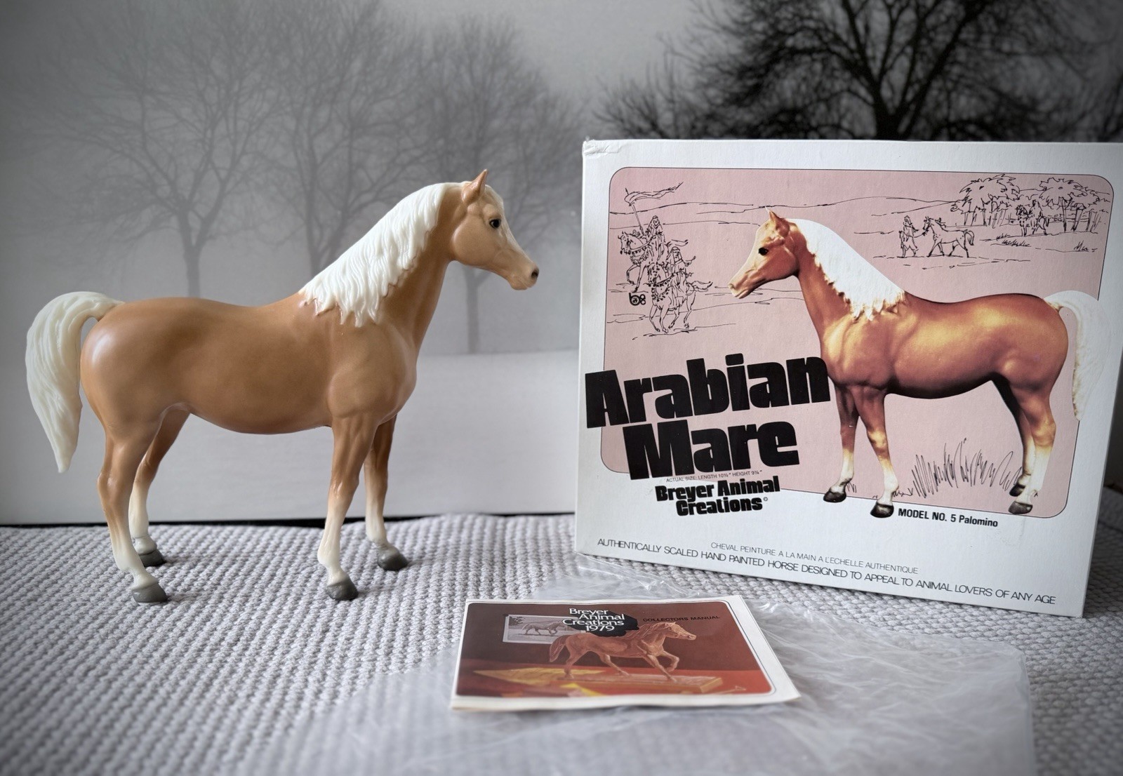 New Factory mint + Box, Bag, 1979 Manual Breyer Palomino Family Arabian Mare