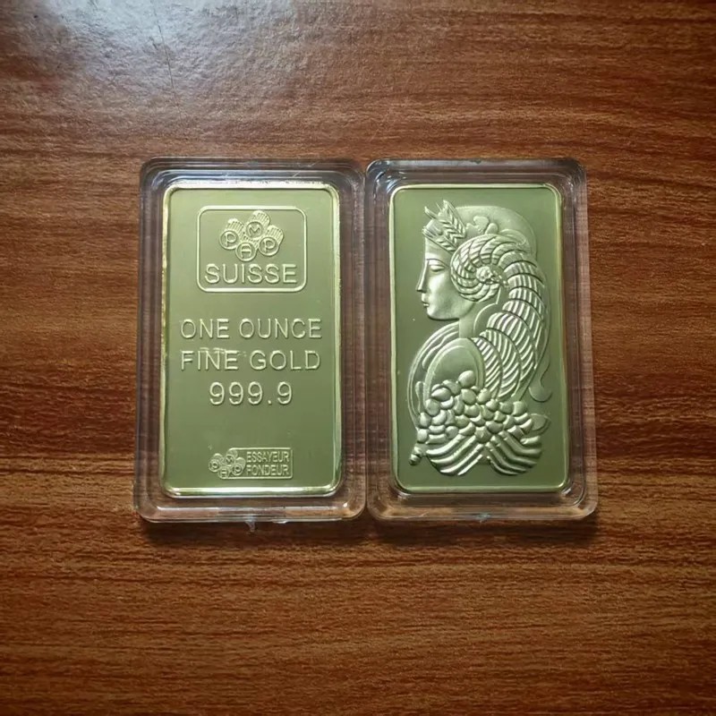 1oz Gold Plated Bullion Bar Replica Sealed Collectible Souvenir In Case