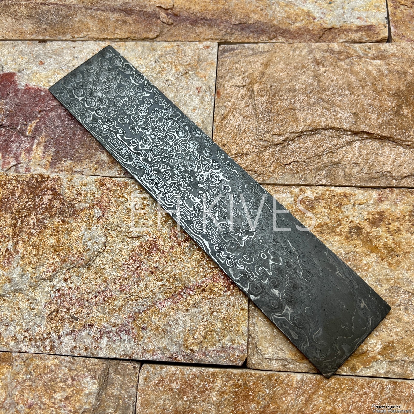 10*1.5 HANDMADE DAMASCUS STEEL BLANK BILLET RAINDROP PATTERN FOR KNIFE MAKING