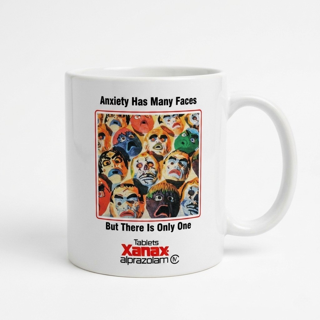 Funny Vintage Xanax Advertisement Mug Retro Medical Pharmacy Coffee Cup Gift…