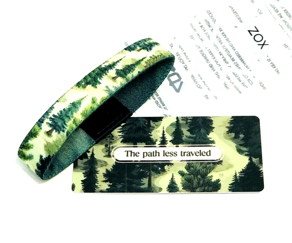 ZOX **THE PATH LESS TRAVELED** Silver Single Small NIP Wristband w/Card