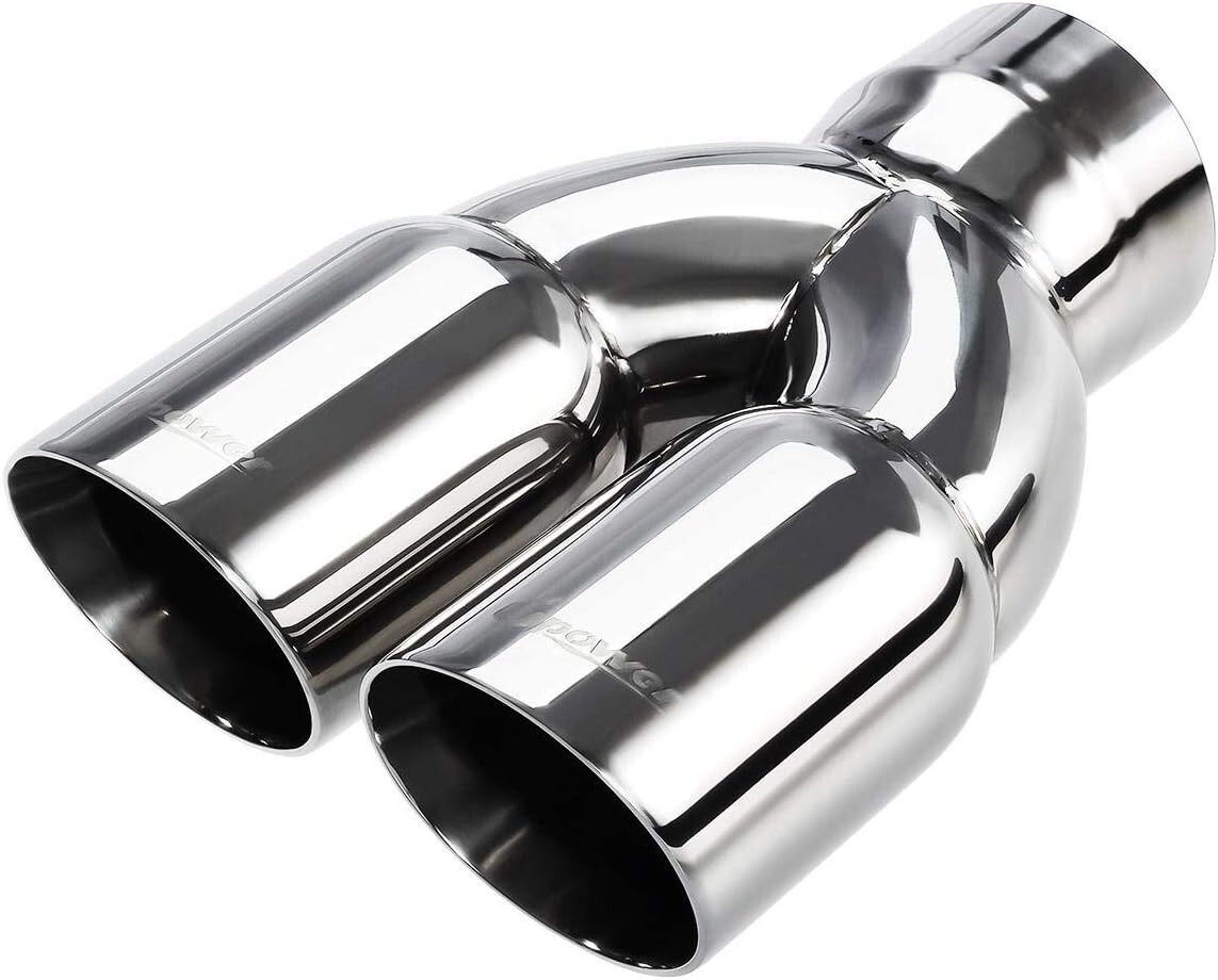 Upower Dual Exhaust Tip 3 Inch Inlet 3″ Outlet 9.5″ Long Tail Pipe Double Wall P