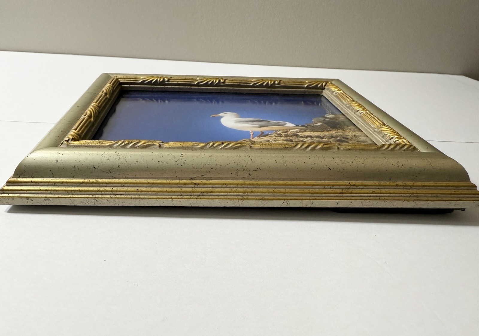 MCM Gold‑Tone Picture Frame – 5×8 Sculptural Mid‑Century Style