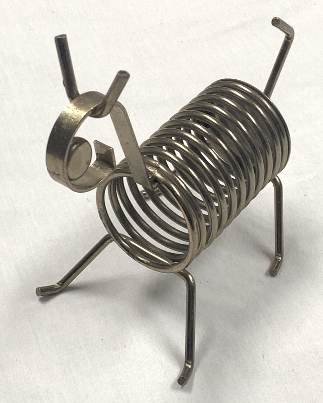 Mid Century Modern Brass Coiled Spring Wire Animal Letter Holder Organizer