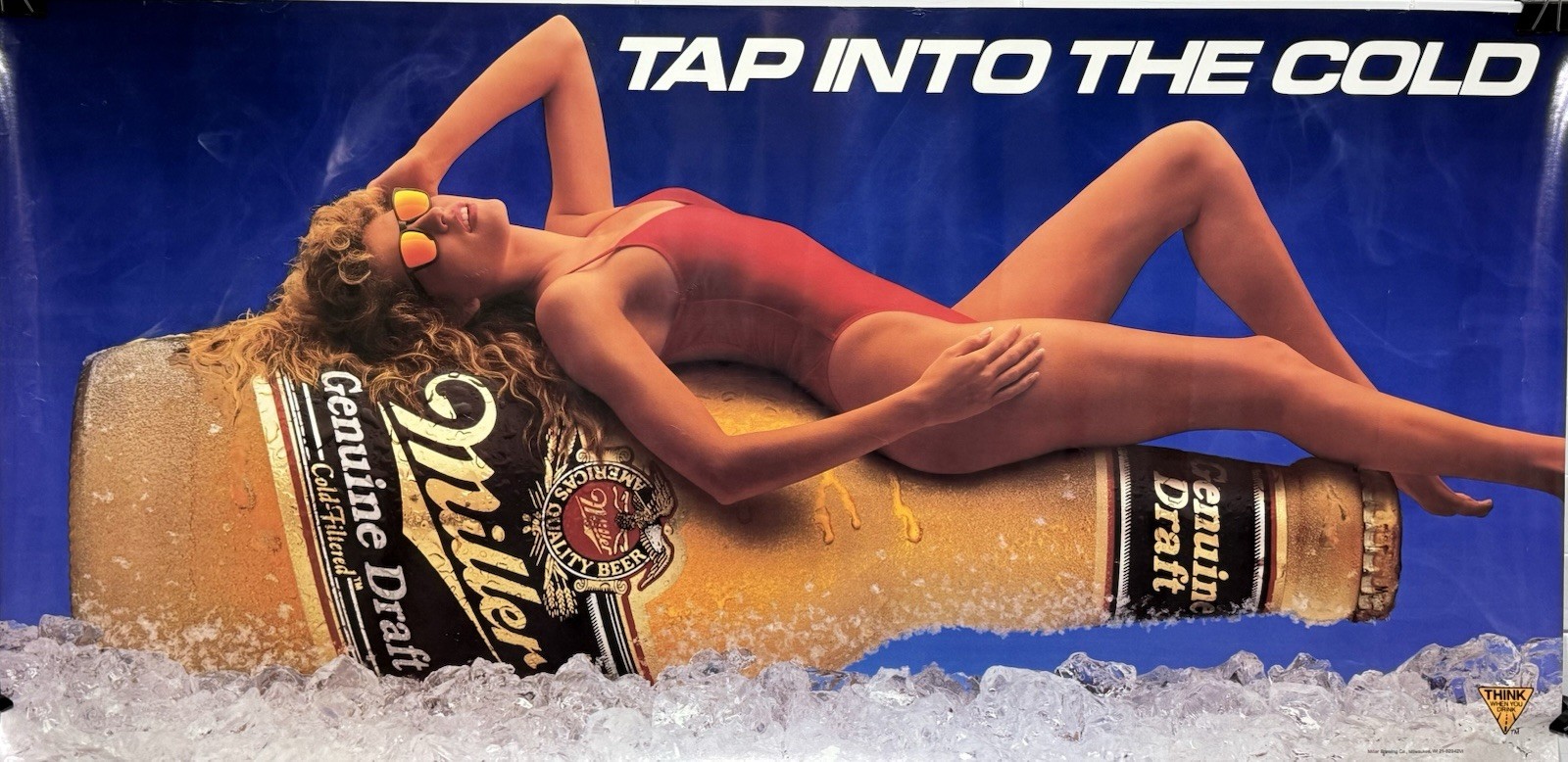 MGD 1995 Miller Genuine Draft Sexy Beer Girls Poster 36 X 18 Miller Brewing Vtg