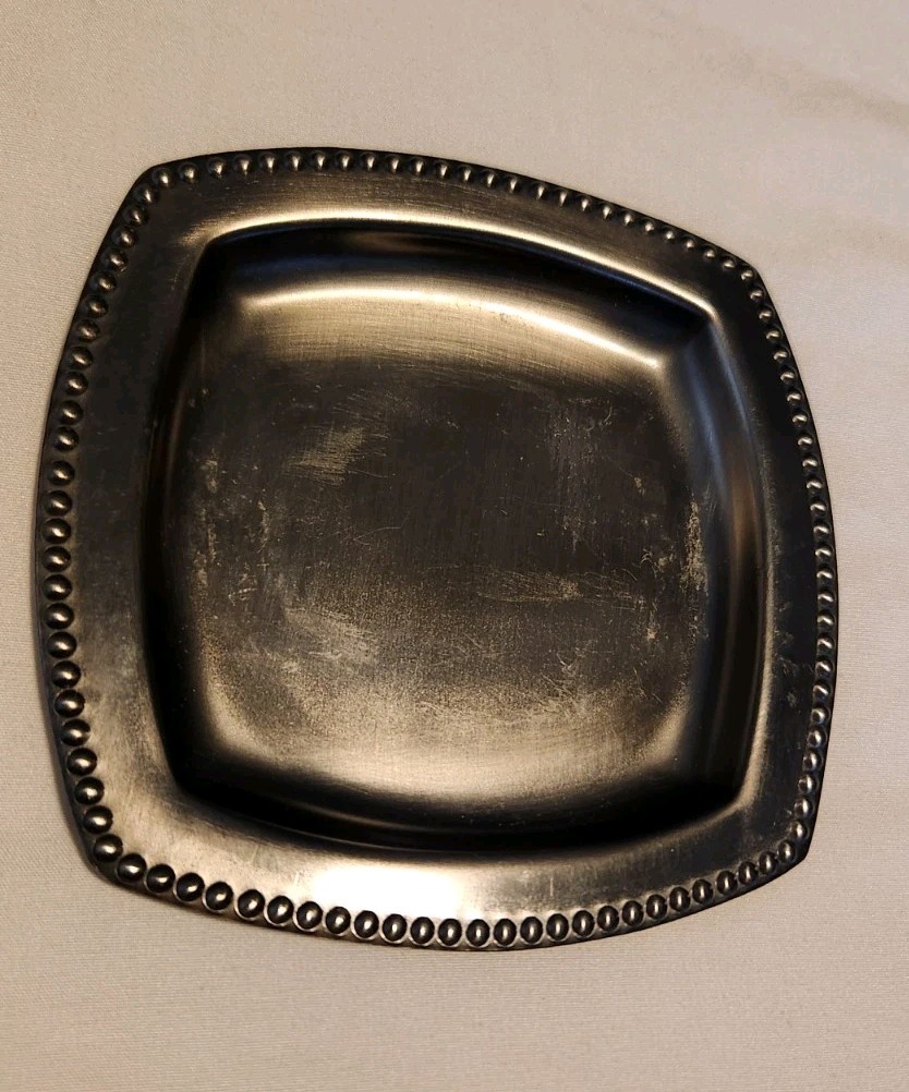 Partylite Pewter Candle Holder Trio In Original Box Beaded Edge Made In India