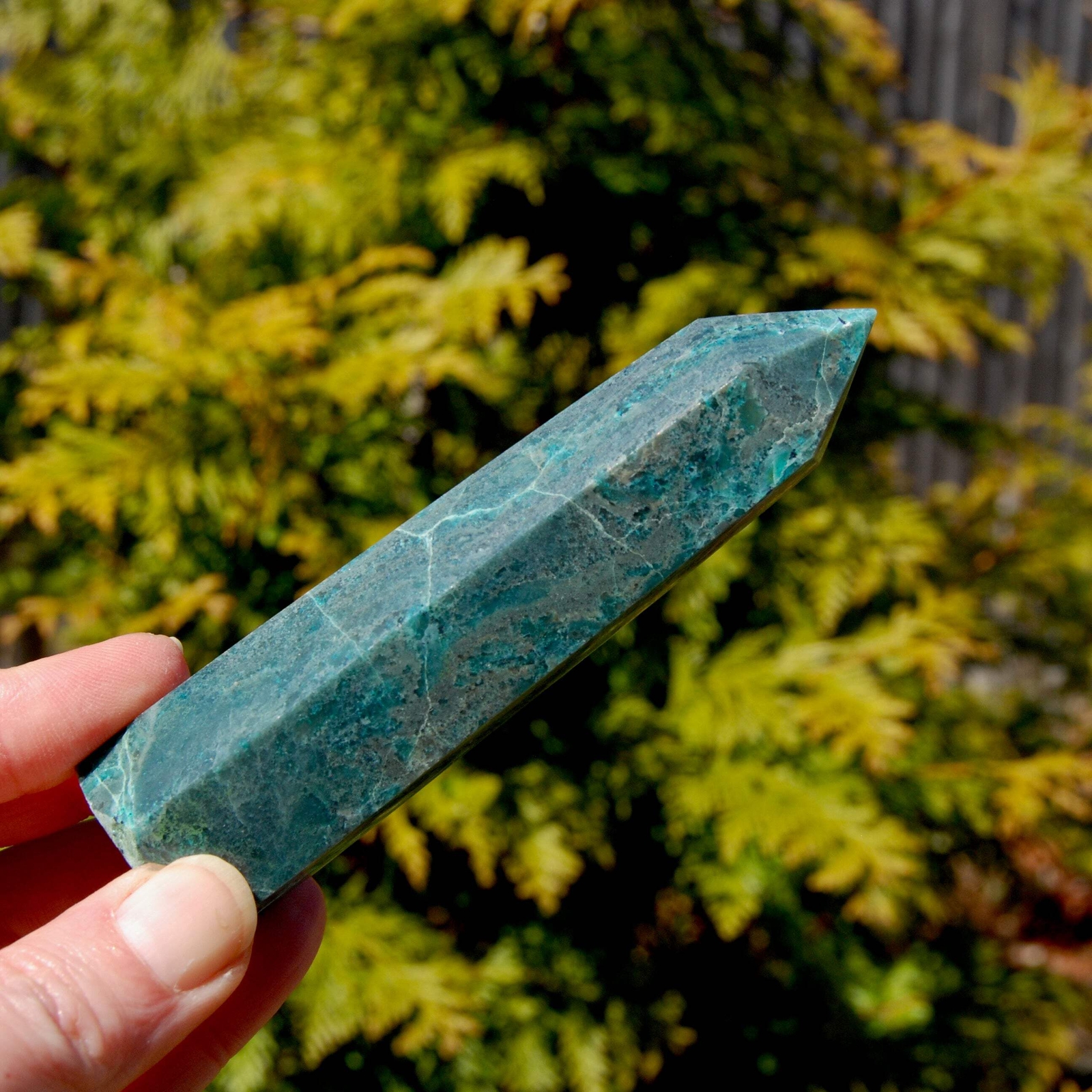 4.25in 117g Chrysocolla Shattuckite Crystal Tower