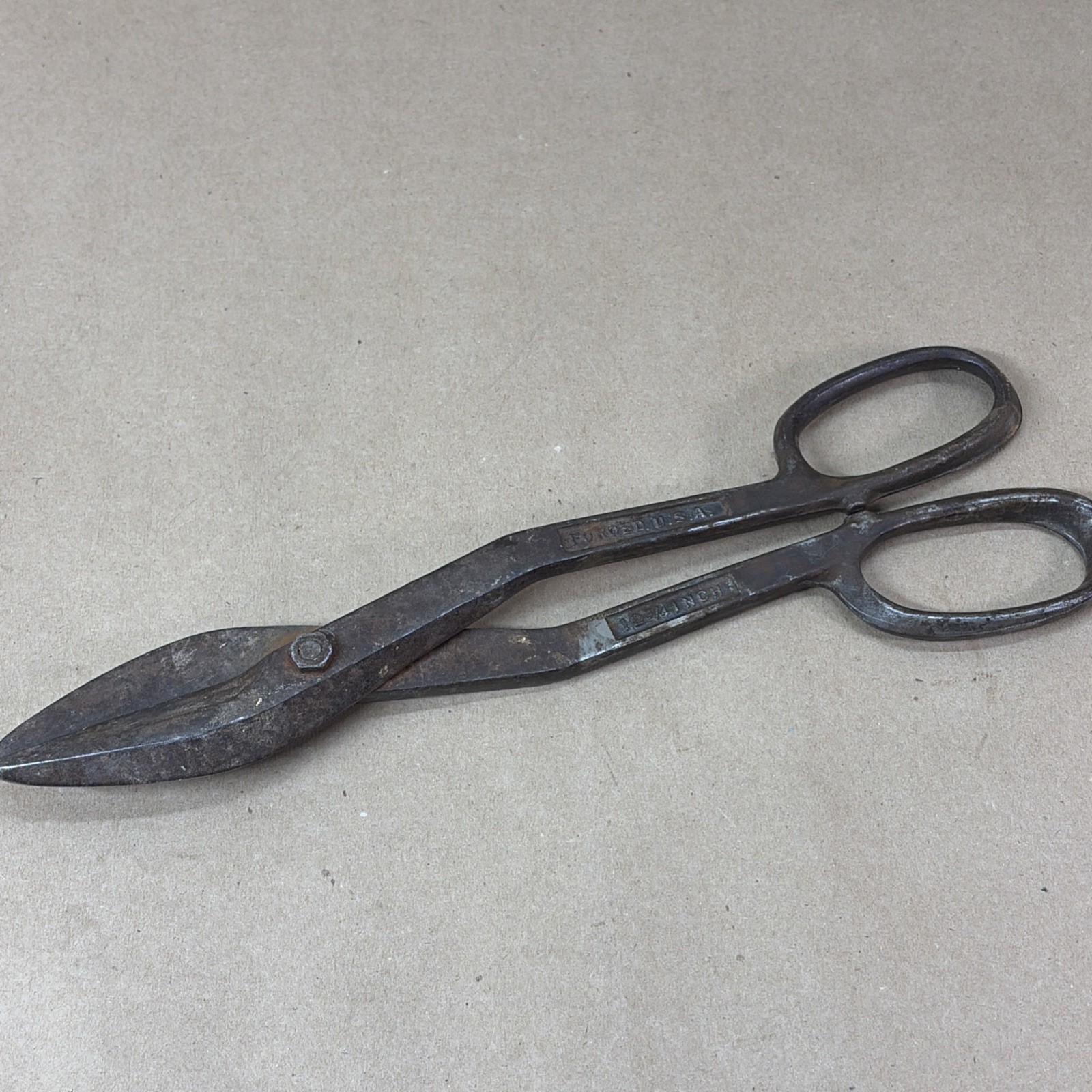Blue Grass Tin Snips Shears BG-709 Vintage U.S.A. Forged 12 3/4″ Metal Cutters