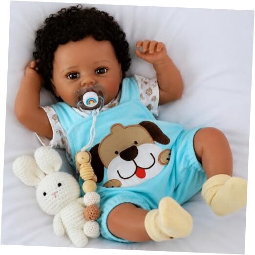 Realistic Reborn Baby Doll – 20″ Black African American Doll Boy | Soft Vinyl