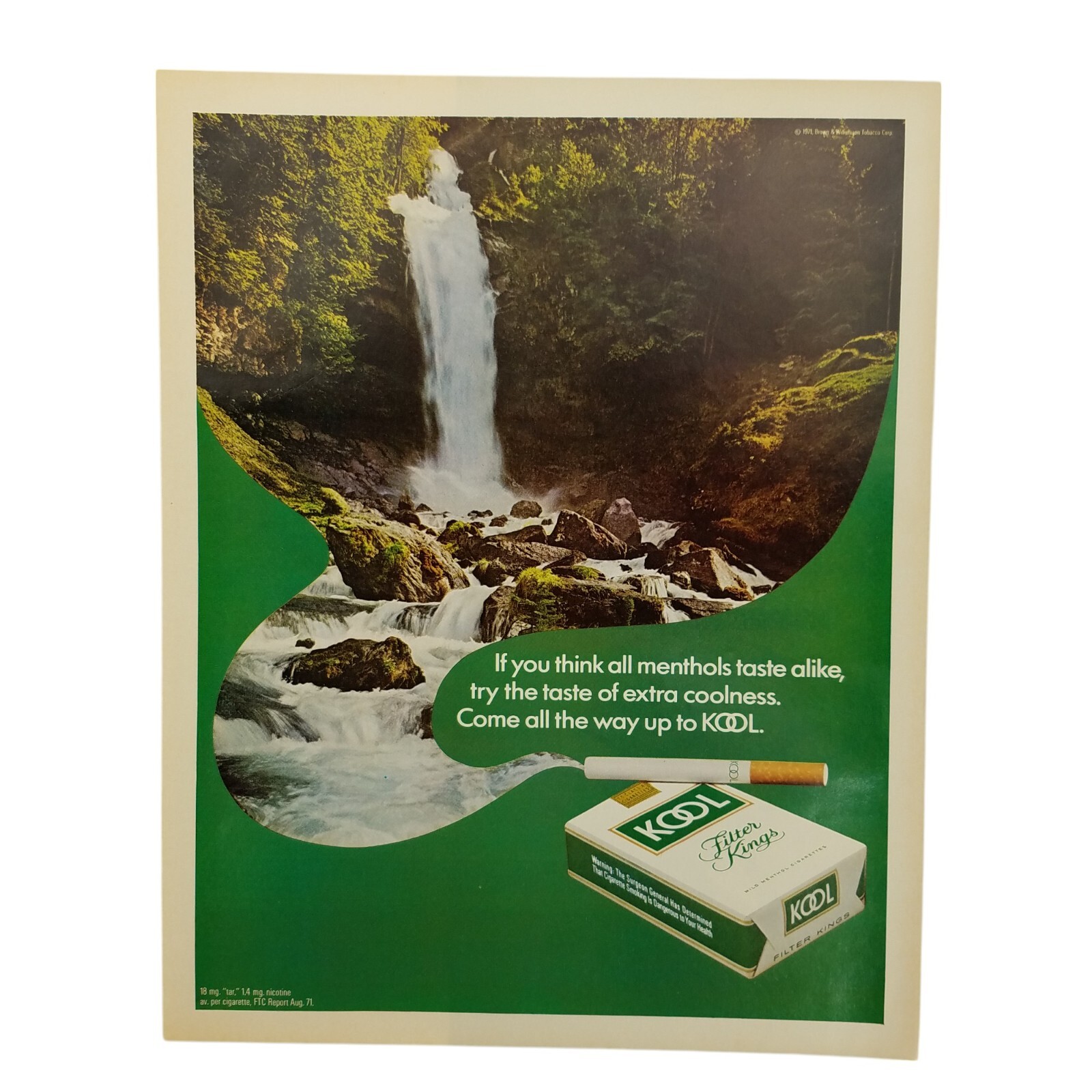 1971 Kool Cigarettes Vintage Print Ad If You Think All Menthols Taste Alike