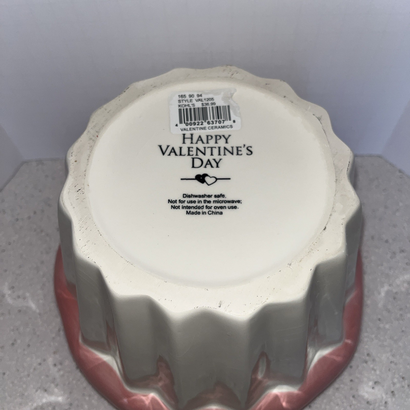 Kohls Ceramic Cupcake Cookie Jar Happy Valentines Day Pink Treat Container