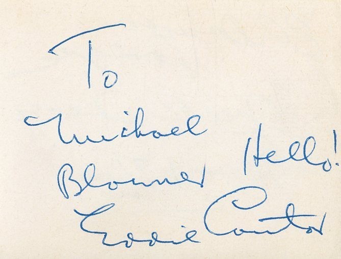 Eddie Cantor- Signed Page
