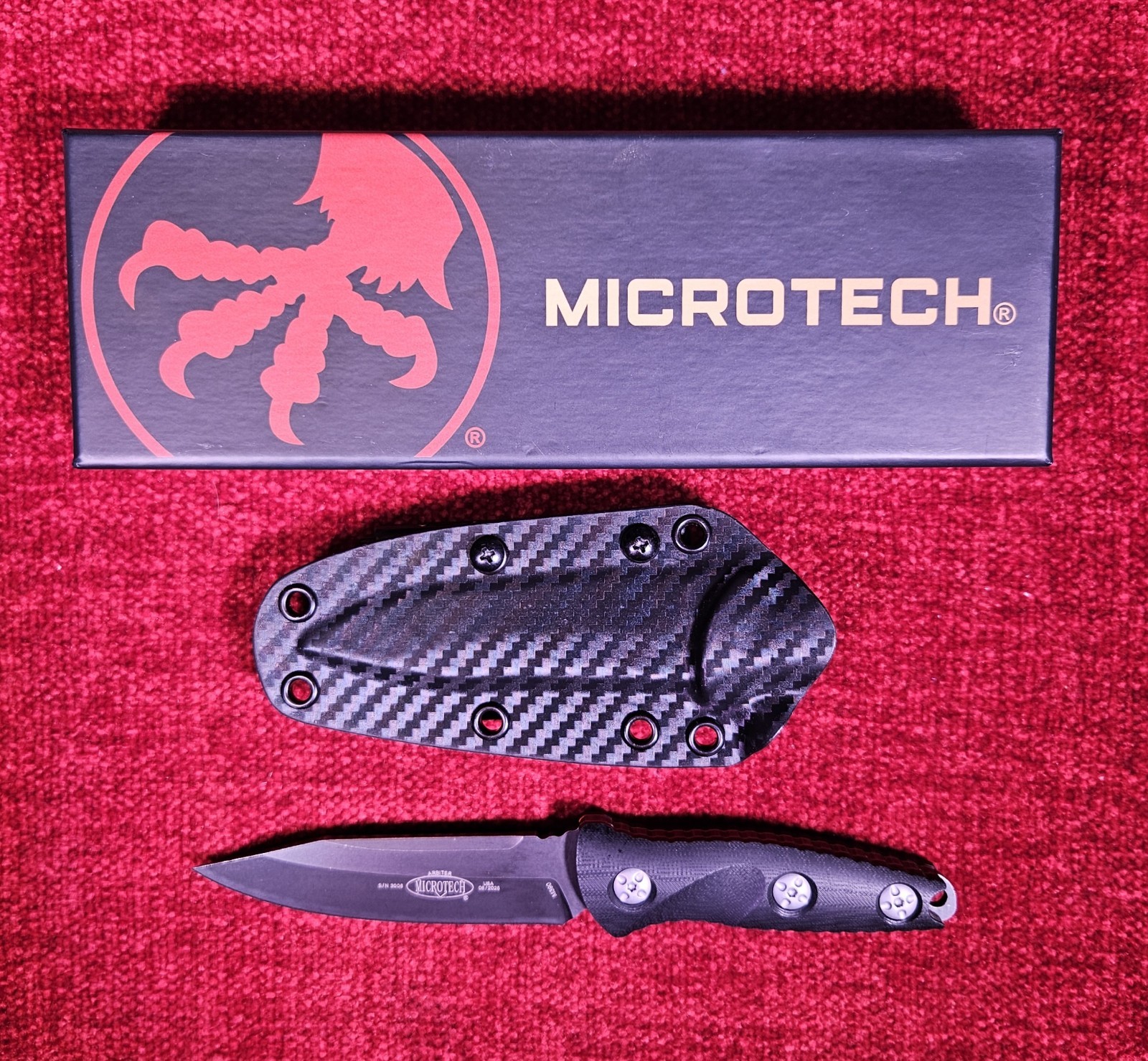 MicroTech Arbiter Full Tang Fixed Blade Knife M390 Drop Point Blade W/Sheath New