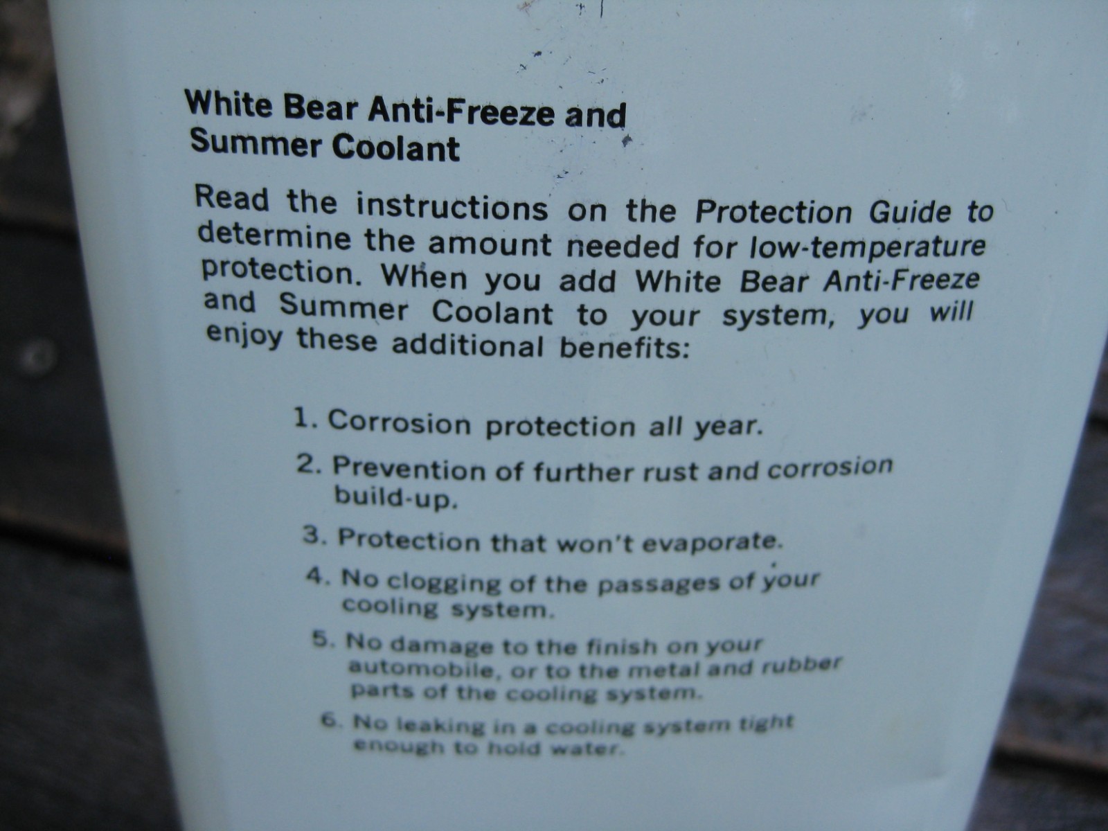 Rare Vintage White Bear Summer Coolant & Anti-Freeze 1 Gallon Can Nice Empty
