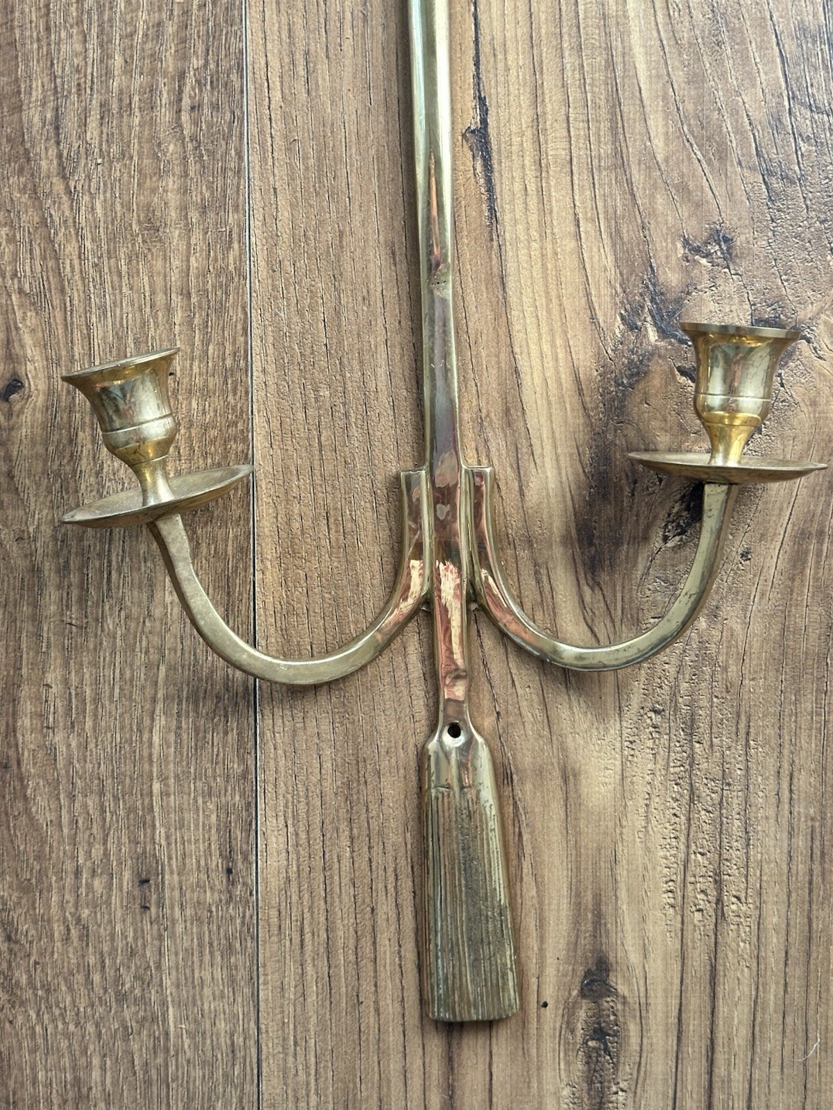 Vintage Brass Ribbon Double Armed Wall Sconce India