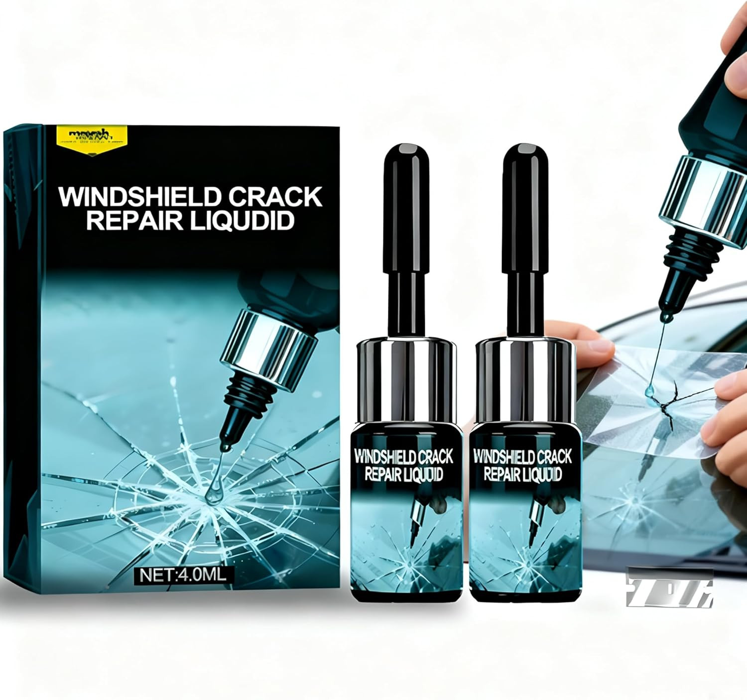 2026 Latest Upgradedwindshield Crack Repair Kit,Quick-Glass Repair Liquid,Long-L