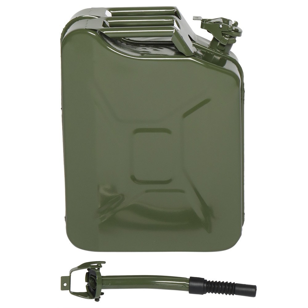 20L Portable Fuel Storage Can, Army Green Petrol Diesel Container with Spout