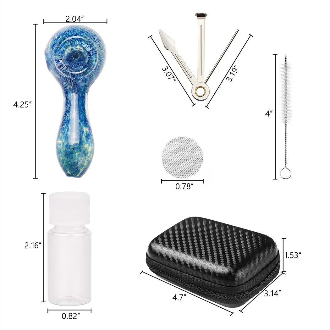 4″ Lava Style Tobacco Smoking Glass Pipe Collectible Handmade Pipes with Box