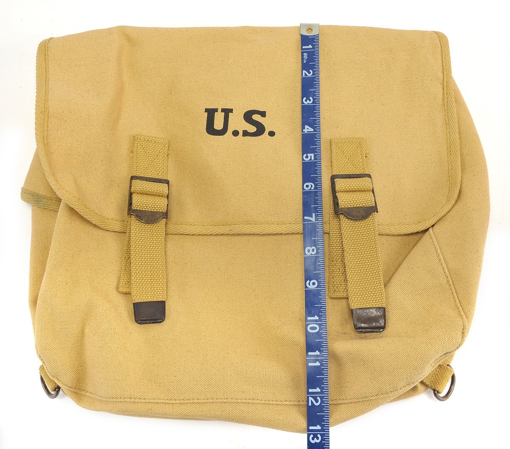 U.S. WW2 M1936 Musette Bag with Shoulder strap Khaki marked JT&L 1942