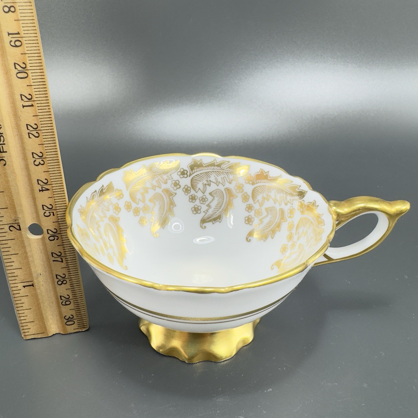 Royal Stafford Fine Porcelain China Teacup And Saucer England Heavy Gold Pattern