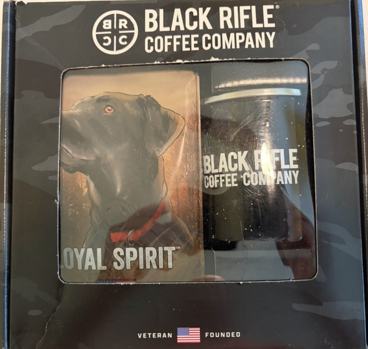 Black Rifle Coffee Company Black Enamel Mug Cup Tin &12 oz Coffee