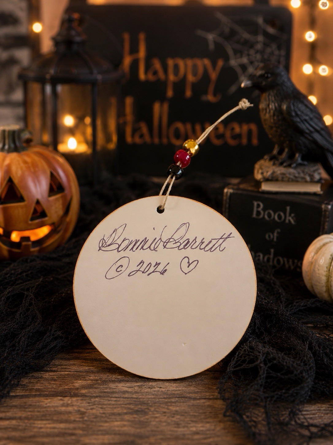 Bonnie Barrett Boardwalk Originals Hand Signed Halloween Tree Ornaments! 10 Set!