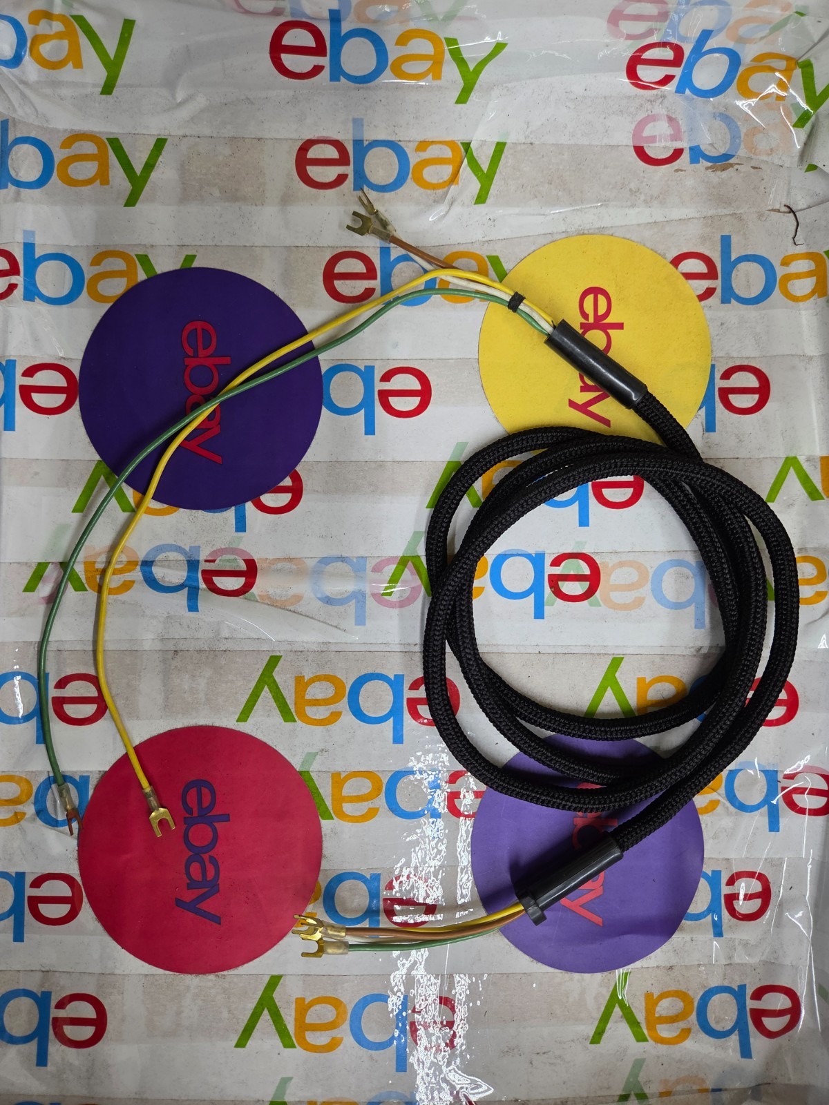Vintage Reproduction Telephone Cord- 4 ft Round Black cloth 4-wire- Type 8061