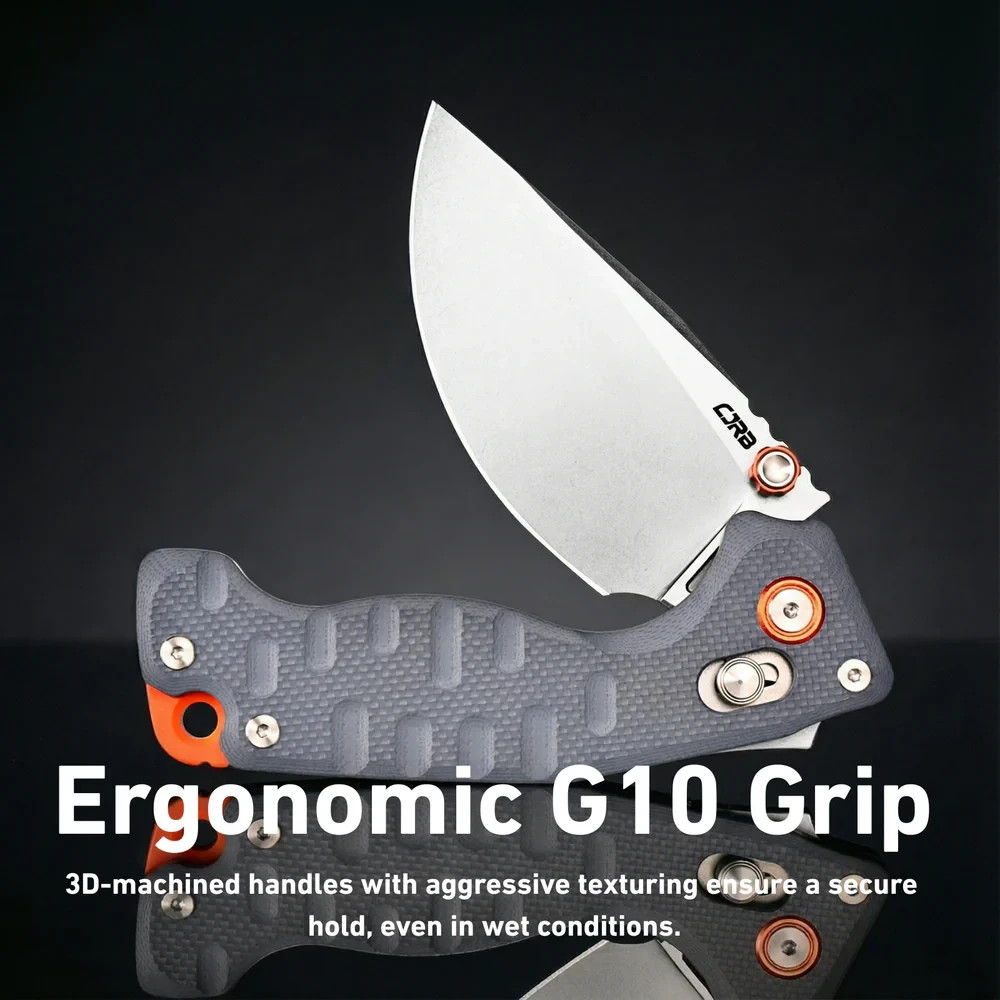 CJRB Doubletap Folding Knife 3⅞“ D2 Tool Steel Drop Point Blade Blue G10 Handle