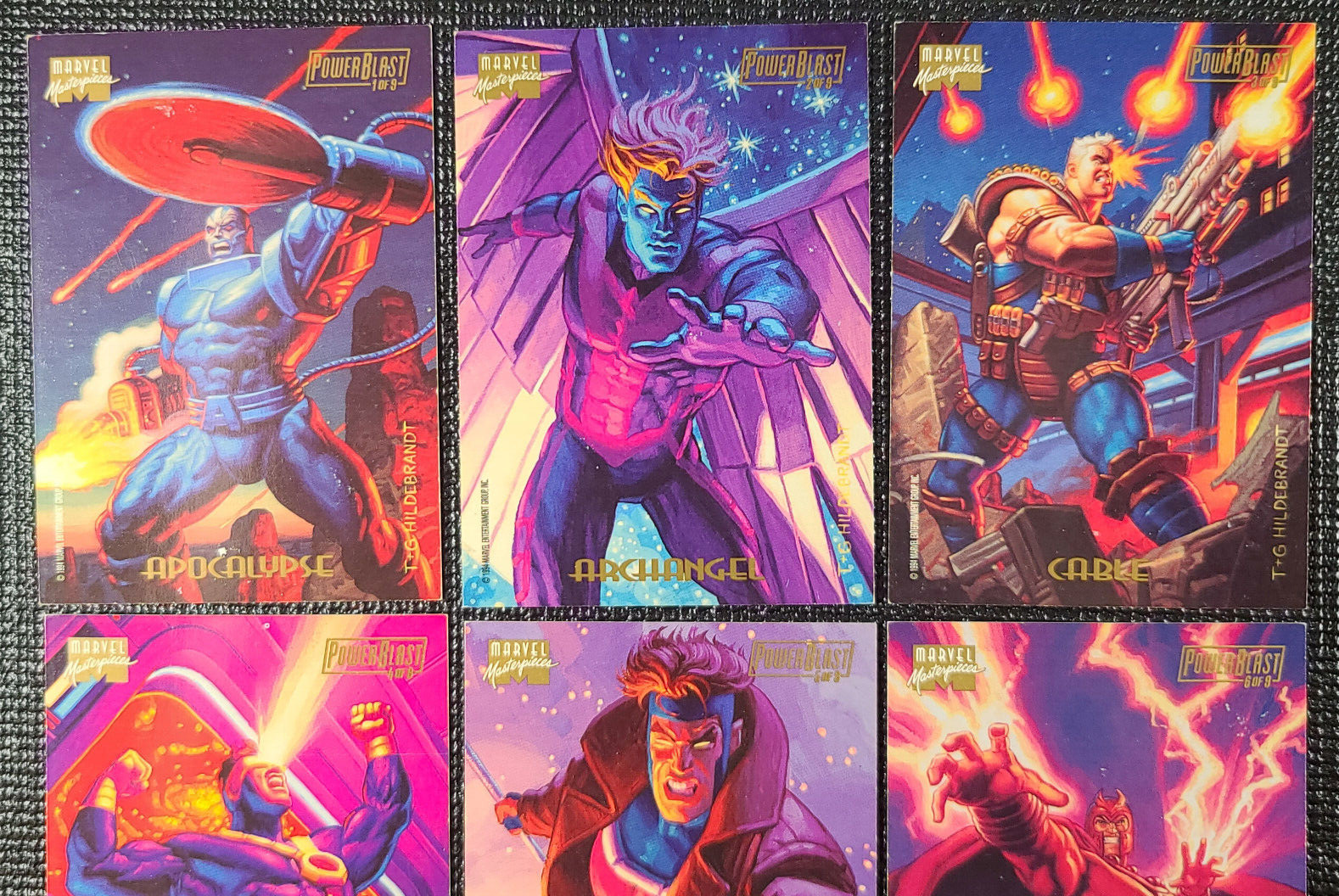 1994 Marvel Masterpieces – POWER BLAST – Complete Set of 9