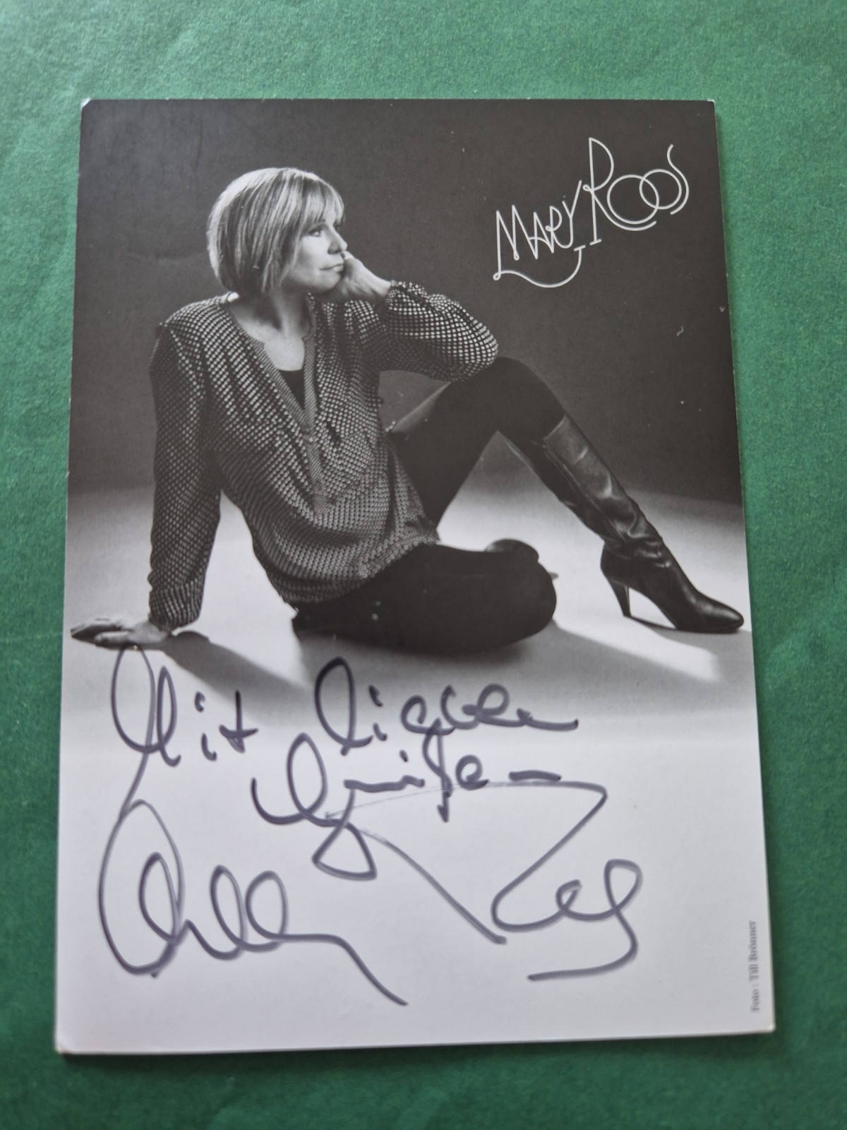 Mary Roos, music, autograph card