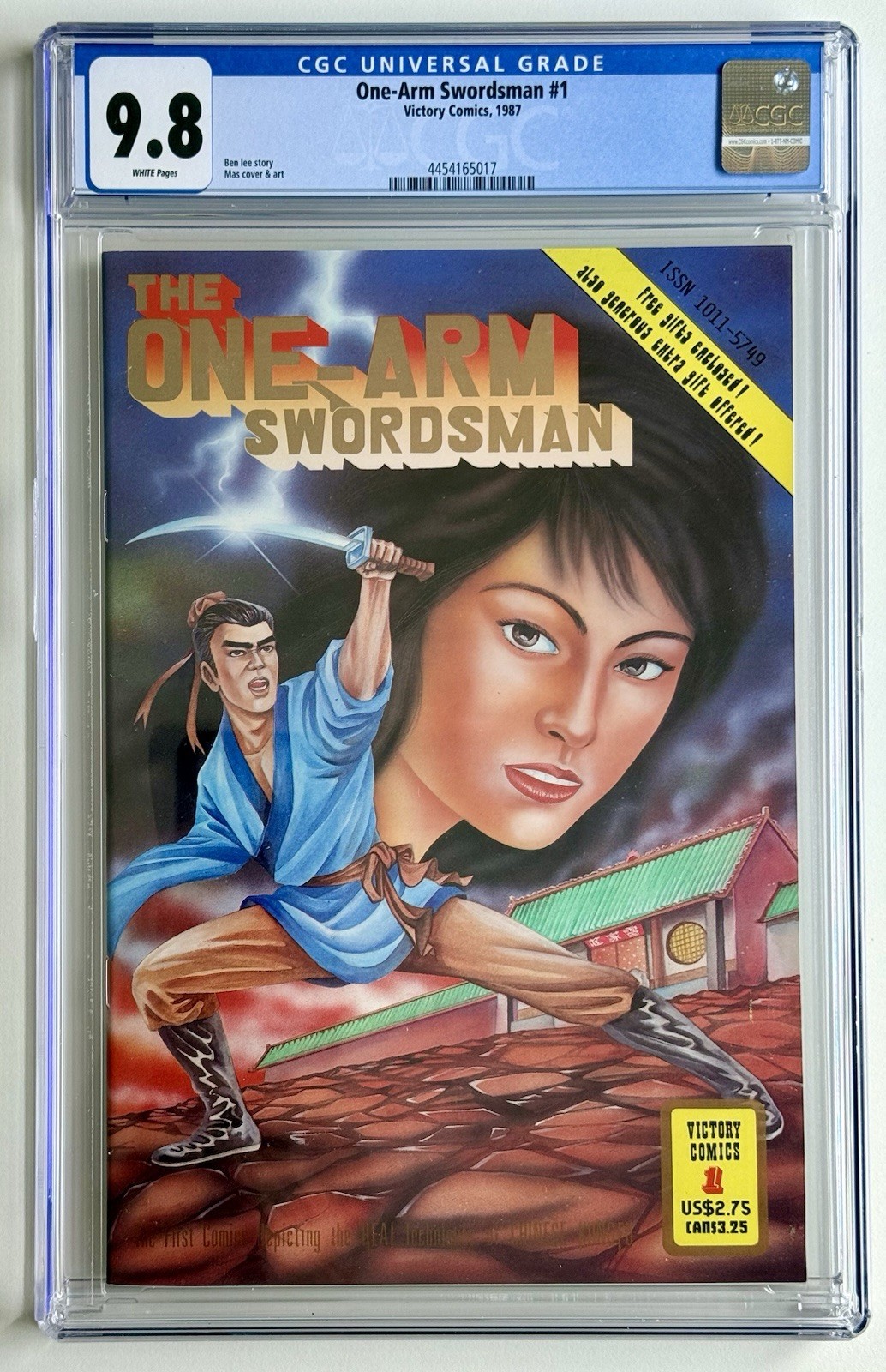 ONE ARMED SWORDSMAN #1 CGC 9.8 KUNG FU * RARE Karate Cult Classic 1988 NM+ 🔥