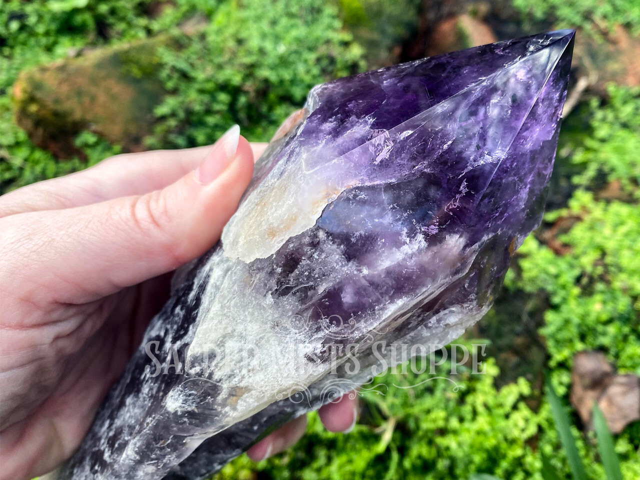 Amethyst Point Scepter Crystal Wand Extra Large Energy Generator Healing Peace
