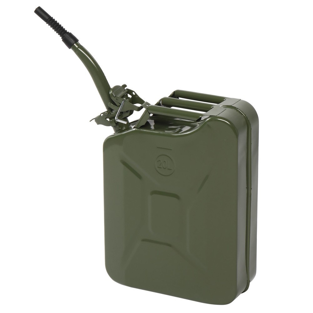 20L Portable Fuel Storage Can, Army Green Petrol Diesel Container with Spout