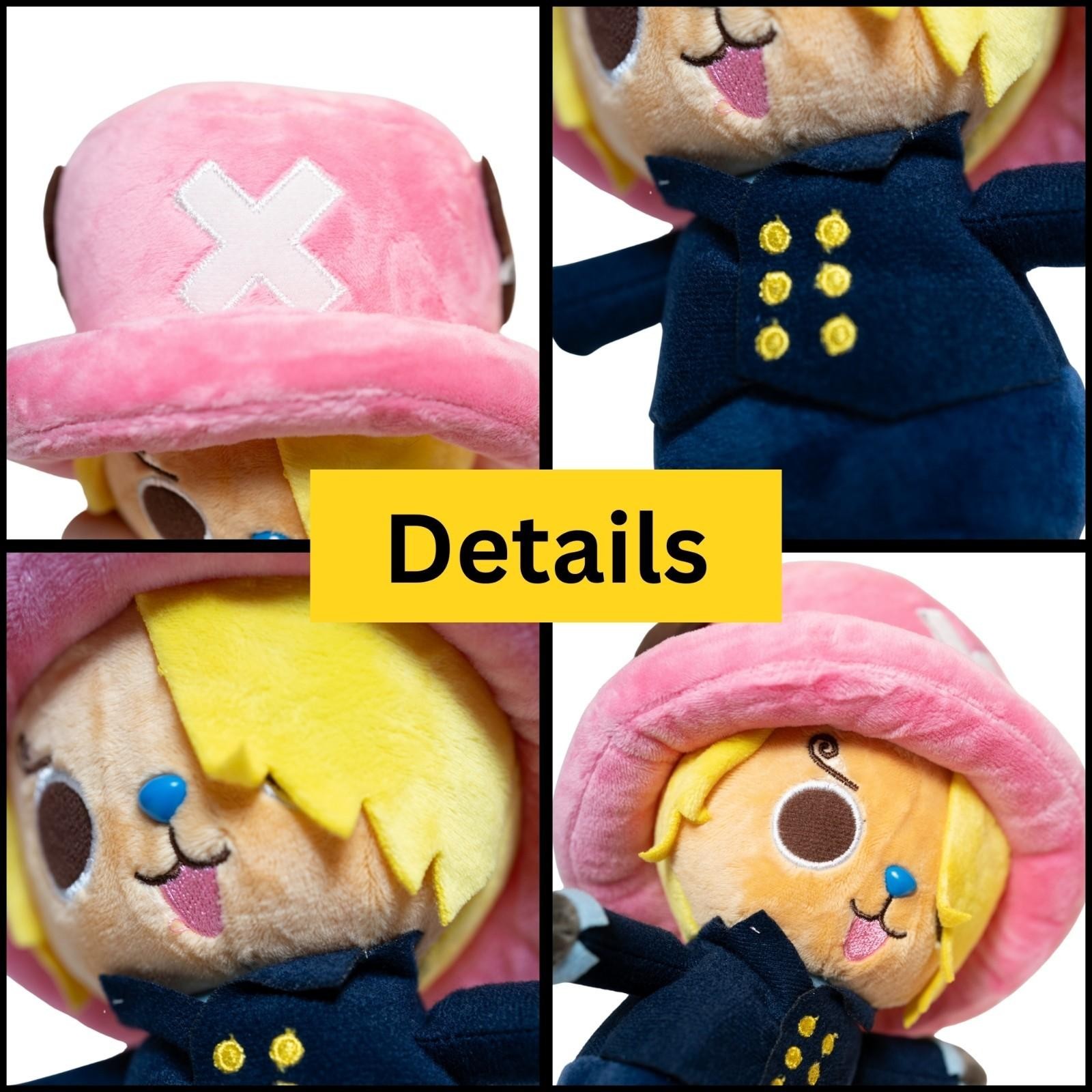 One Piece Tony Tony Chopper Sanji Cosplay Plush Toy 9″ Pink Hat Anime Plushie