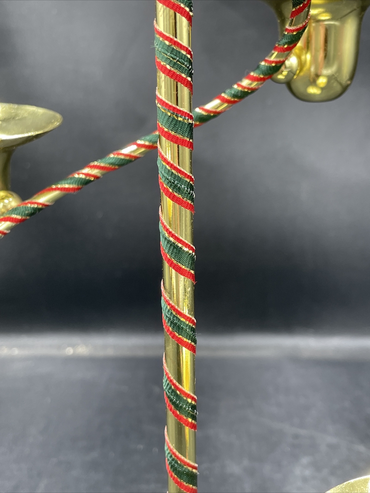 House of Lloyd 5 Candle Candlestick Holder Christmas Brass Plated Holiday Vtg