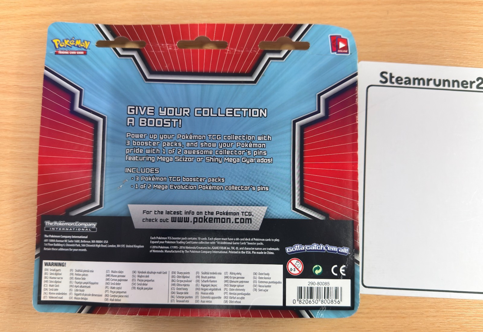 Pokemon XY Breakpoint Blister 3 Pack Shiny Mega Gyarados Pin TCG Sealed