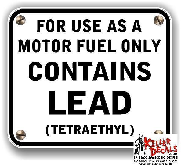 4″X 3.4″ CONTAINS LEAD W/ SCREWS GAS PUMP DECAL GASOLINE PUMP LUBSTER