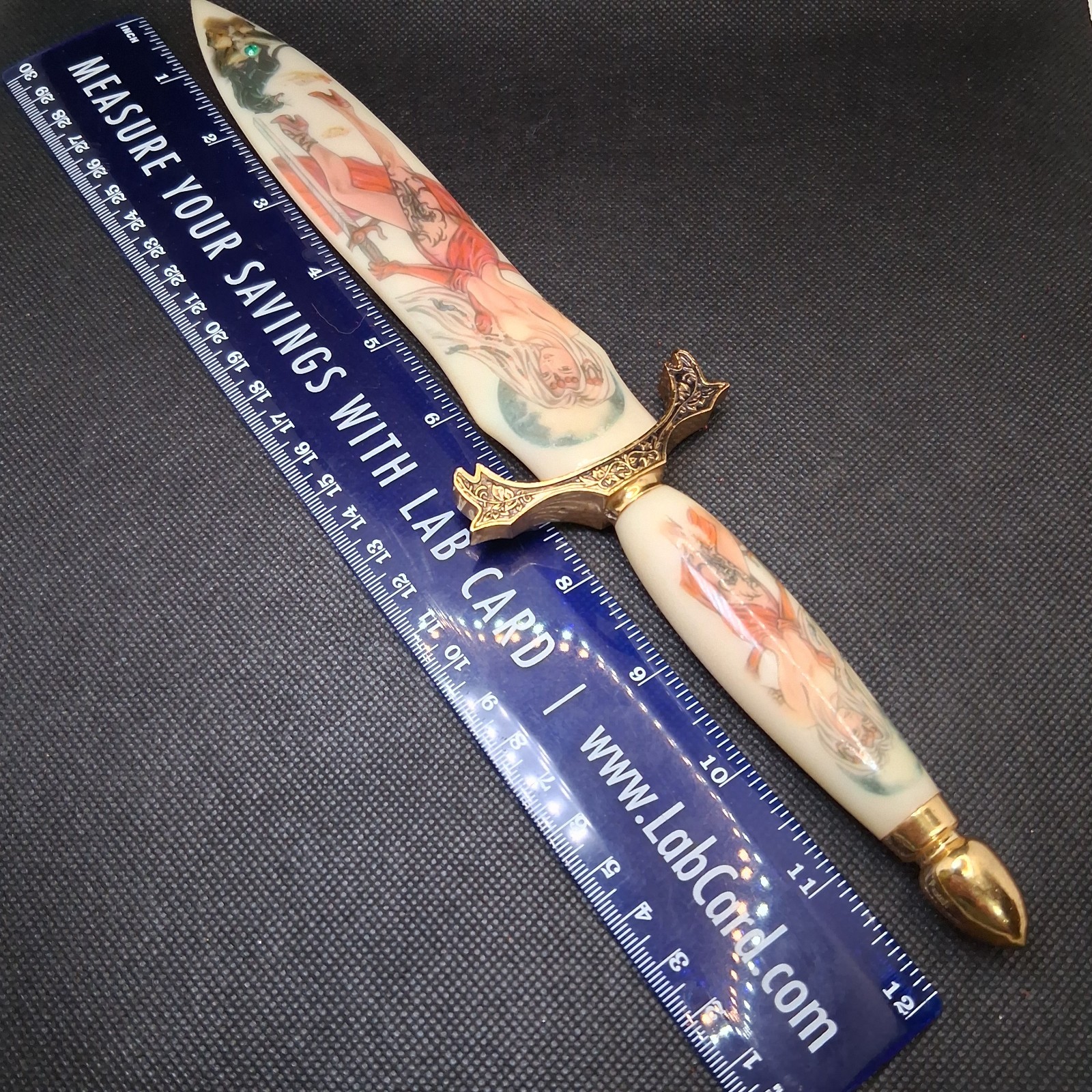 Decorative Repro Dagger w/ Sheath, Stainless Steel Blade, Scenic Handle