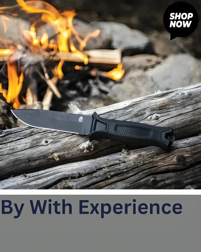 Gerber Gear StrongArm – Fixed Blade, Full Tang Knife – Black, Plain Edge